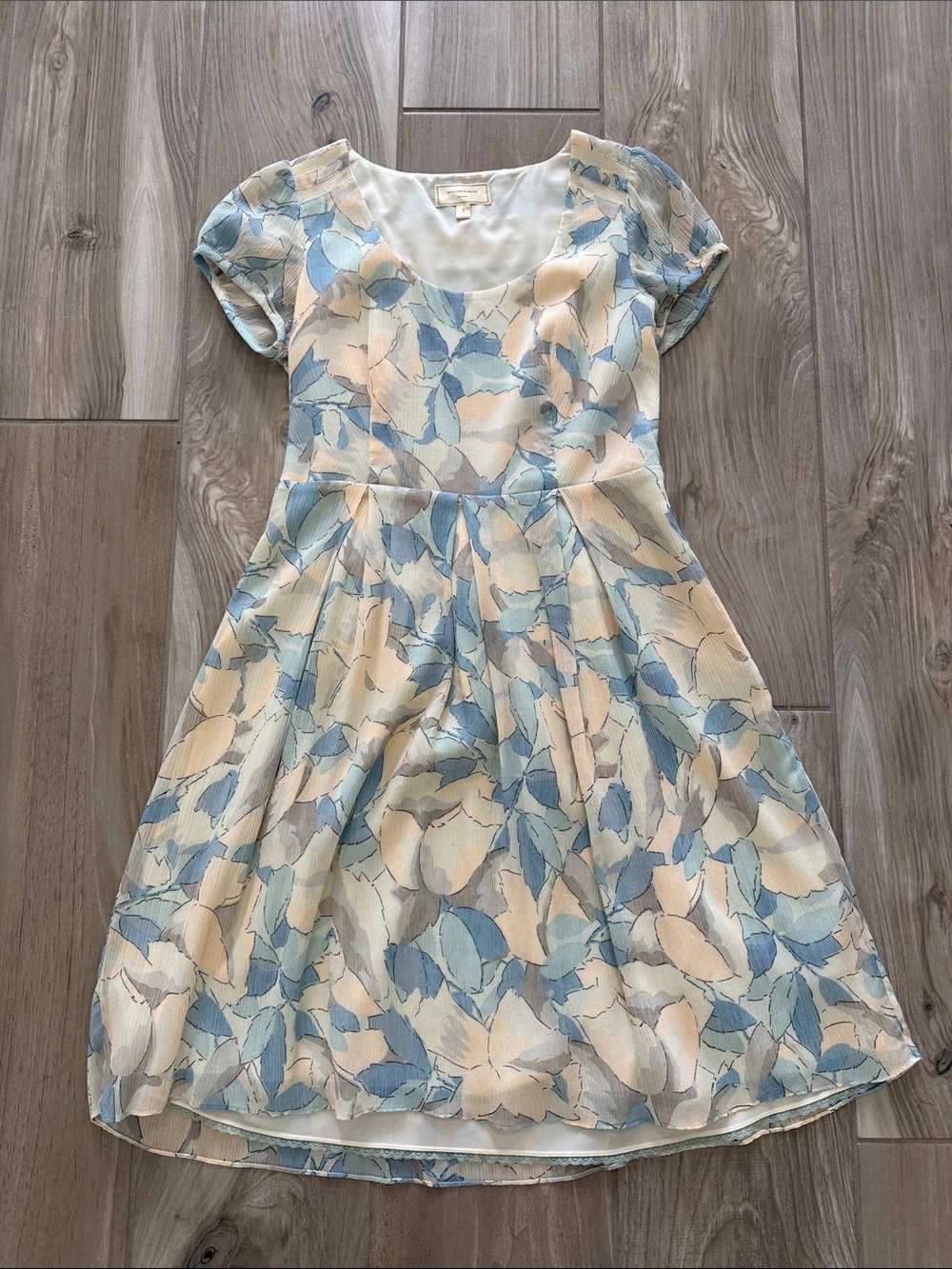 Moulinette Soeurs Blue Floral Fit-and-Flare Dress from Anthropologie